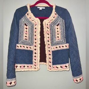 Brand new! Aplhamoment Denim Jacket with beads, Xs-S! Very Stylish